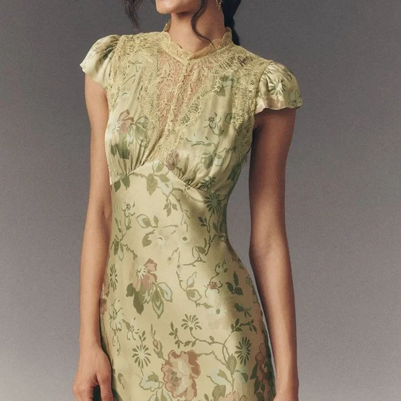 Anthropologie BHLDN Everly Satin Lace Maxi Dress - Picture 1 of 8